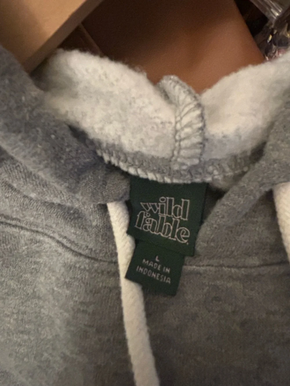 wild fable Gray Cropped Hoodie with Drawstring - Picture 2 of 3